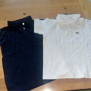 Lacoste Kids Polo Shirt Set - White & Black Sz 7/8